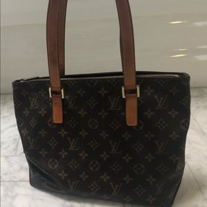 Louis Vuitton Monogram Canvas Tote with Brown Leather Straps